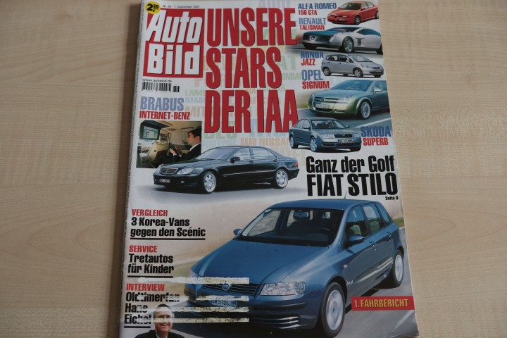 Deckblatt Auto Bild (36/2001)